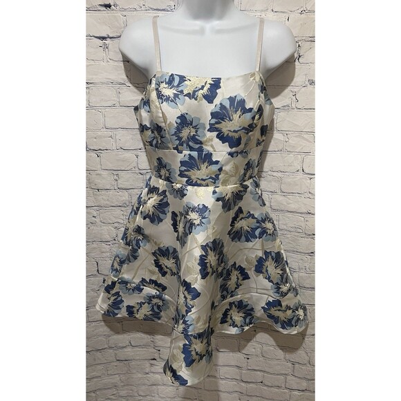 NWT Size 3 Speechless Spaghetti Strap V Neck Party Dress Blue Homecoming Prom - Picture 1 of 10